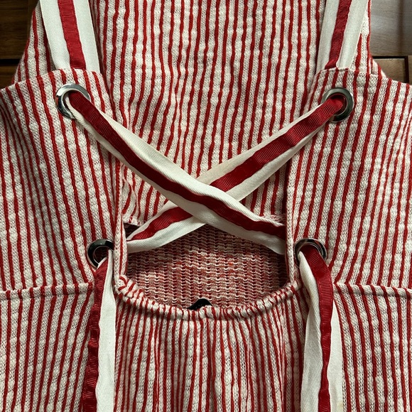 Zara - Red-Off-White Stripe Dress - Picture 6 of 8